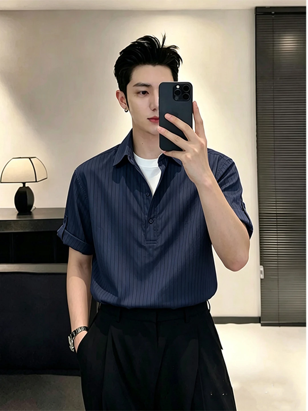 Ice Silk Stripe Short Sleeve Shirt Men's Casual Style Patchwork Design Breathable Comfortable Skin-like Feel Summer Fashion
Ice Silk Stripe Short Sleeve Shirt Men's Casual Style Patchwork Design Breathable Comfortable Skin-like Feel Summer Fashion