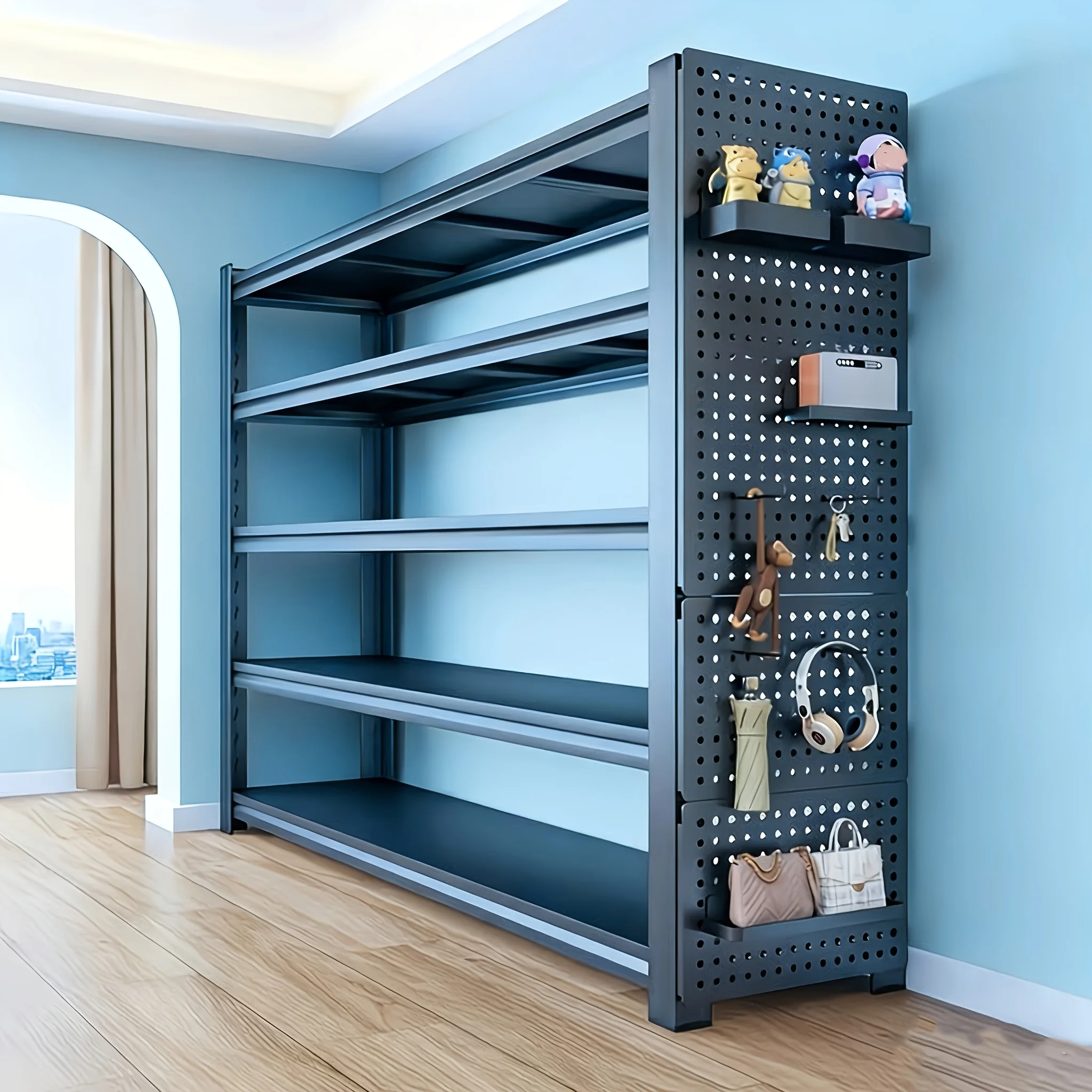 Heavy-Duty Garage Shelving Unit Measuring 72 Inches Tall, Capable of Holding Up to 3000 Pounds, Featuring Adjustable 5 Tiers for Versatile Storage Solutions in Industrial Settings, Storage Racks
Heavy-Duty Garage Shelving Unit Measuring 72 Inches Tall, Capable of Holding Up to 3000 Pounds, Featuring Adjustable 5 Tiers for Versatile Storage Solutions in Industrial Settings, Storage Racks