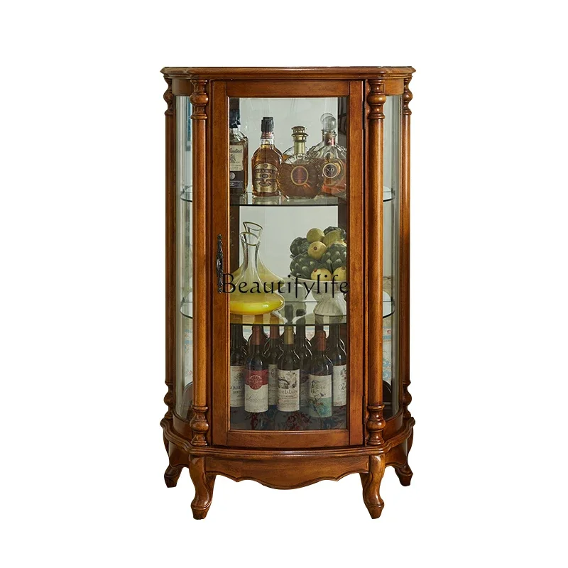ls 42European single-door wine cabinet full solid wood living room glass decoration dining side against the wall wine rack Ameri 
ls 42European single-door wine cabinet full solid wood living room glass decoration dining side against the wall wine rack Ameri