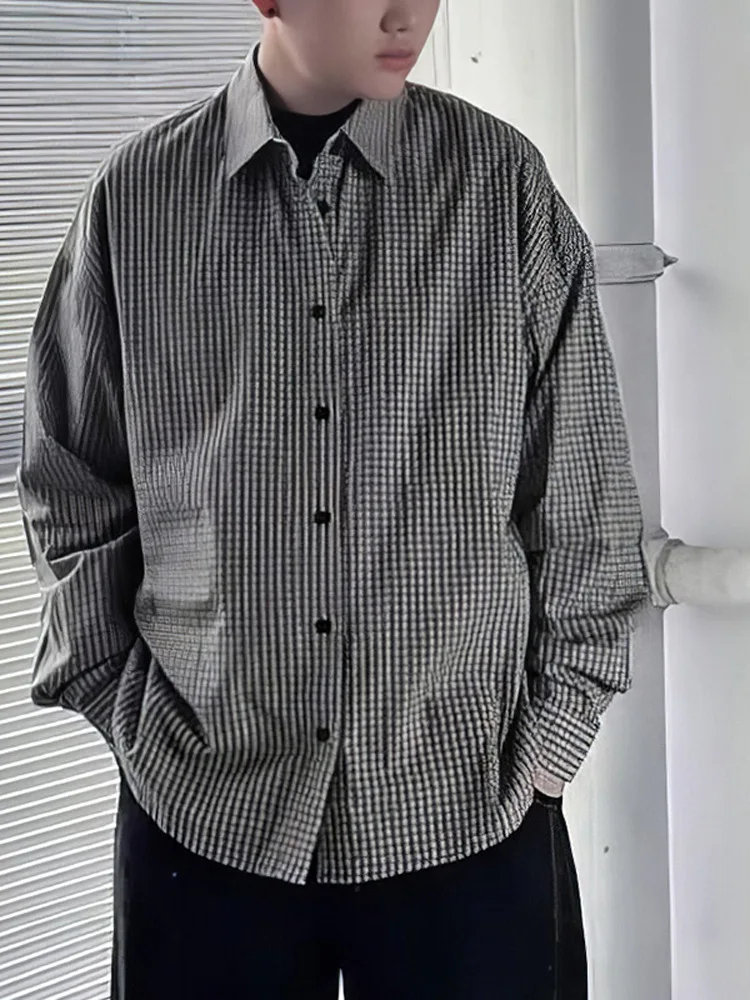 Spring New Men's Faion Brand ey Plaid Loose Casual irt Simple Sle Polyester Fiber Long Sve Square Collar Top
Spring New Men's Faion Brand ey Plaid Loose Casual irt Simple Sle Polyester Fiber Long Sve Square Collar Top