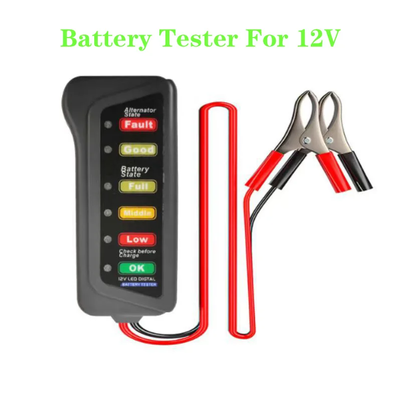 12V Motorbike Car Battery Tester Alternator Tester Battery Checker Analyzer to Check Alternator Battery Charging System
12V Motorbike Car Battery Tester Alternator Tester Battery Checker Analyzer to Check Alternator Battery Charging System