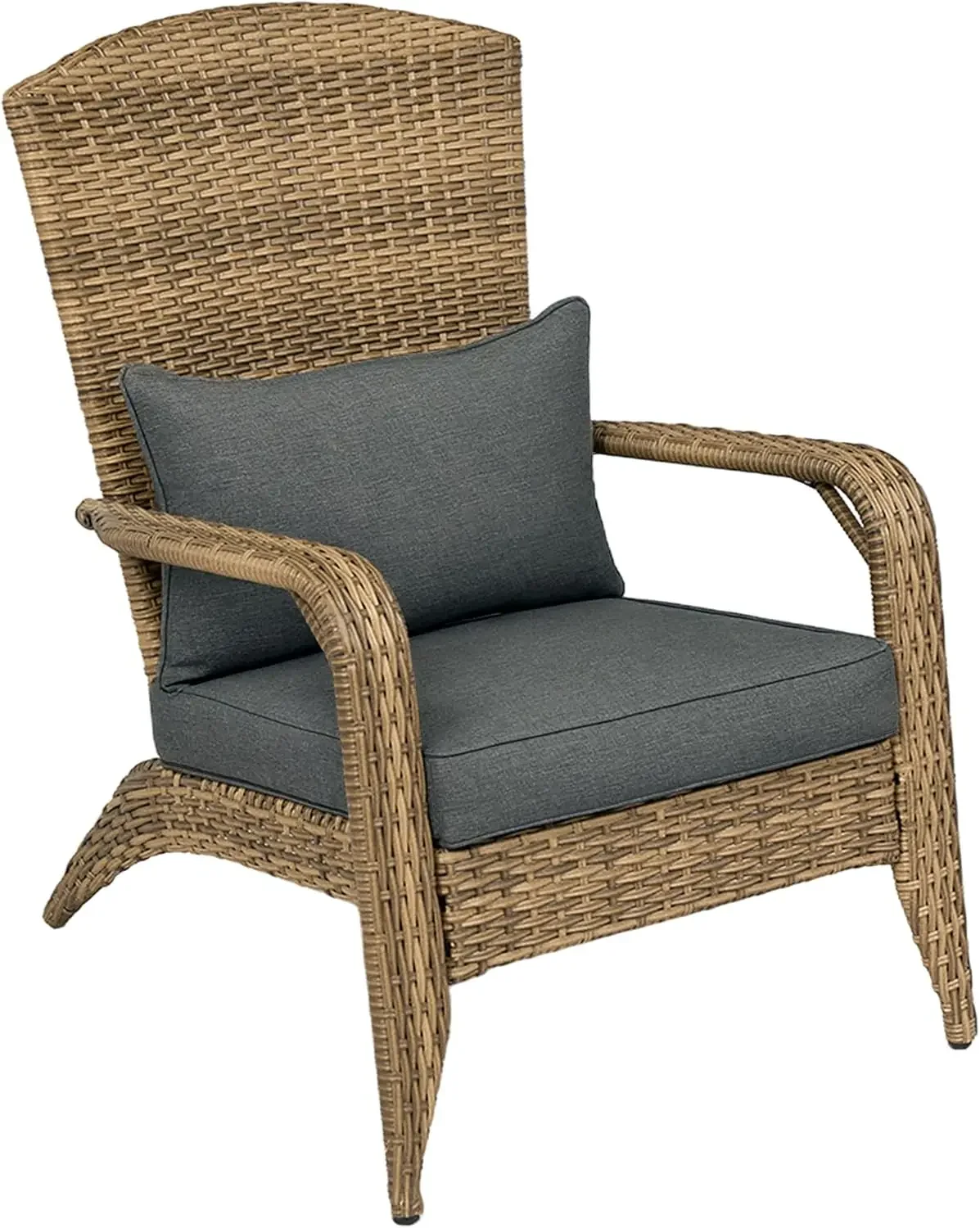 Patio Wicker Adirondack Chair, Outdoor All-Weather Rattan Fire Pit Chair with Soft Cushions Tall Curved Backrest and Comfortable
Patio Wicker Adirondack Chair, Outdoor All-Weather Rattan Fire Pit Chair with Soft Cushions Tall Curved Backrest and Comfortable