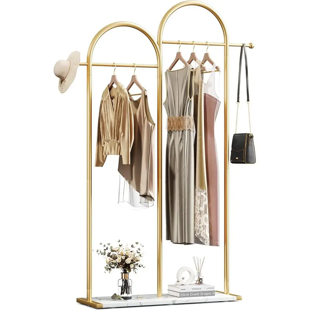 Modern Luxury Gold Coat Rack with Shoe Storage, Freestanding Clothes Organizer for Entryway and Bedroom
Modern Luxury Gold Coat Rack with Shoe Storage, Freestanding Clothes Organizer for Entryway and Bedroom