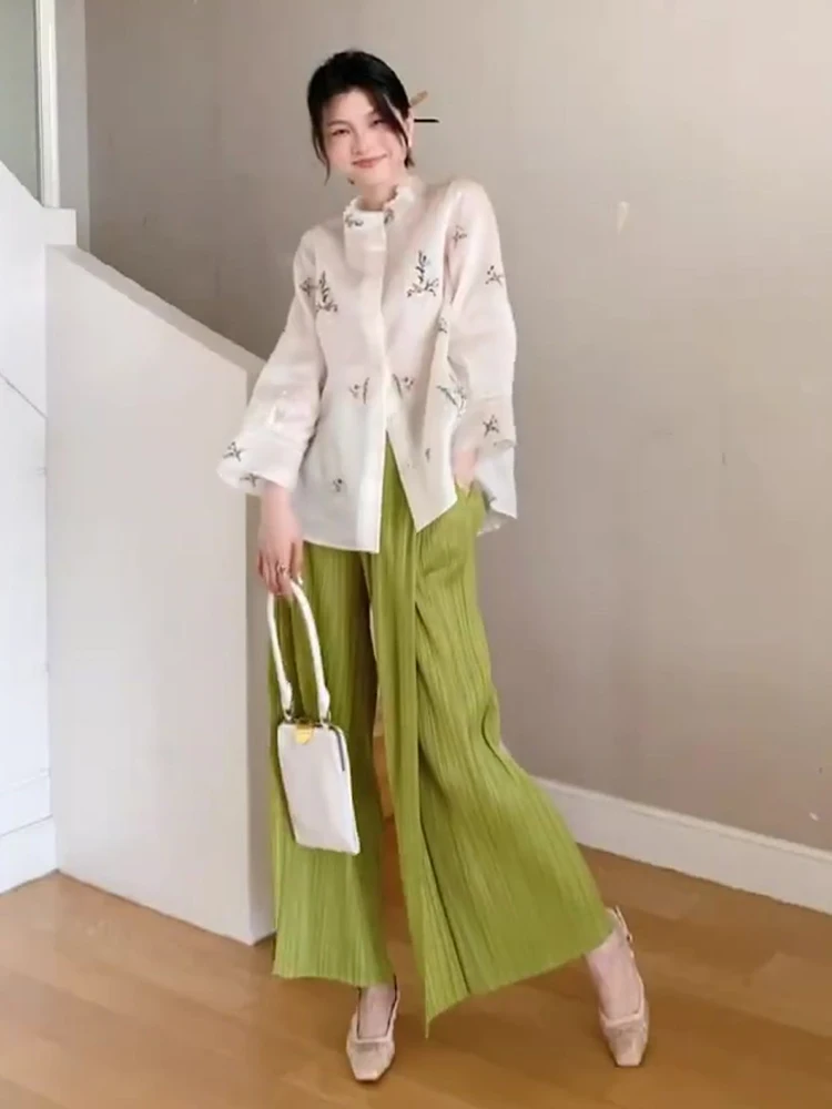 High Waist Casual Pants Women's Pure Color Comfortable Pleated Straight Leg Summer Design Sensation Tee-Residence Art Creation
High Waist Casual Pants Women's Pure Color Comfortable Pleated Straight Leg Summer Design Sensation Tee-Residence Art Creation