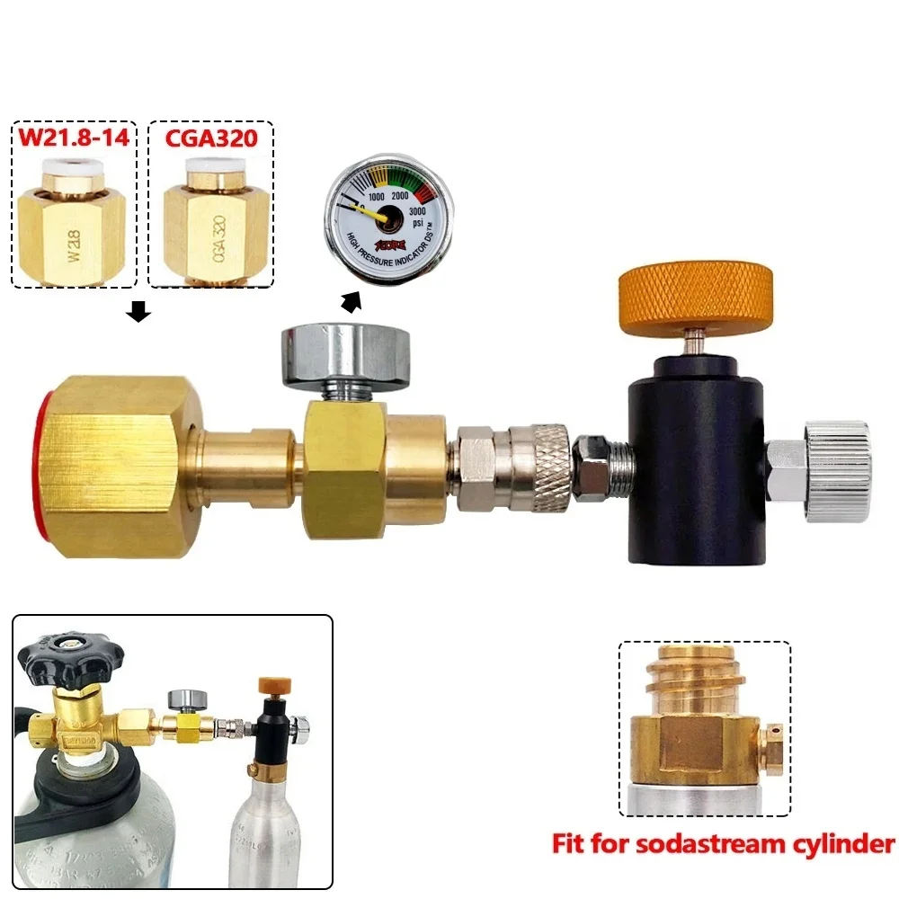 Адаптер для заправки баллона с газировкой Co2, адаптер, заправочная станция W21.8-14 или CGA320
Адаптер для заправки баллона с газировкой Co2, адаптер, заправочная станция W21.8-14 или CGA320