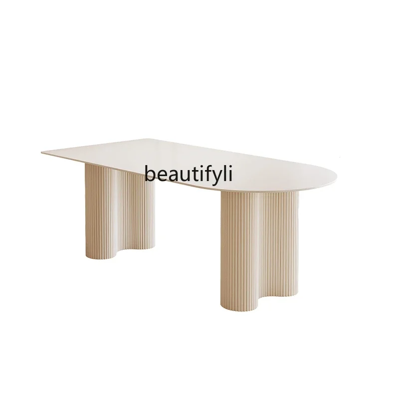 A Cream Style Modern Simple Semicircle Kitchen Island Dining Table Integrated Wall Light Luxury Stone Plate Dining Table
A Cream Style Modern Simple Semicircle Kitchen Island Dining Table Integrated Wall Light Luxury Stone Plate Dining Table