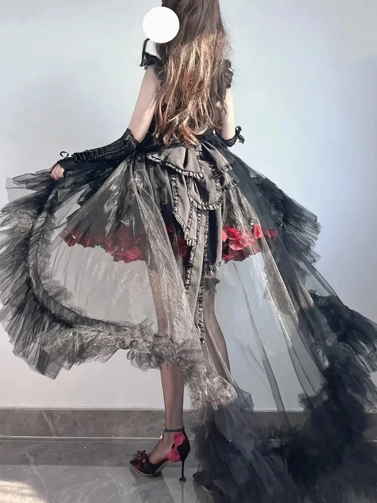 Tailing Dress Lolita Dress Light Flower After Marrying Jsk, The Tail Is Short in Front and Long in Back.
Tailing Dress Lolita Dress Light Flower After Marrying Jsk, The Tail Is Short in Front and Long in Back.