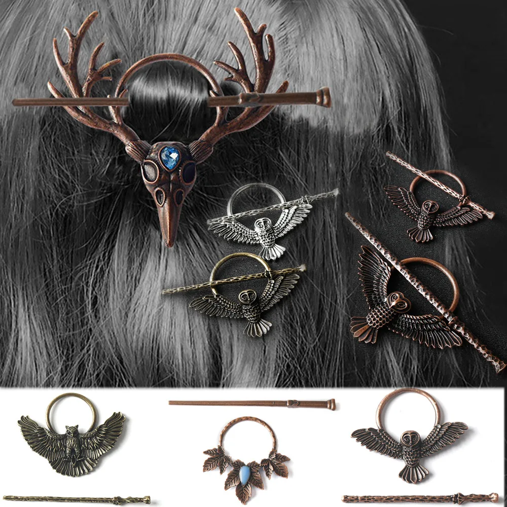 Винтажная заколка для волос с рогами викингов и совой из лунного камня
Винтажная заколка для волос с рогами викингов и совой из лунного камня