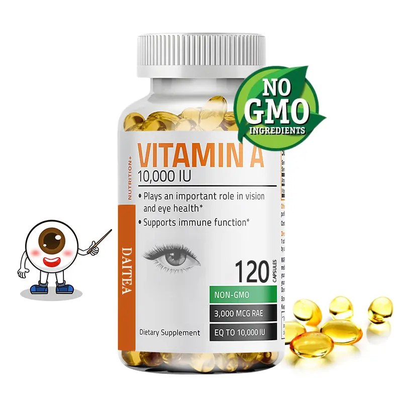 Vitamin A 10000 IU Capsules, Supports Skin and Eye Health, Strong Bones, Immunity, Anti-fatigue
Vitamin A 10000 IU Capsules, Supports Skin and Eye Health, Strong Bones, Immunity, Anti-fatigue