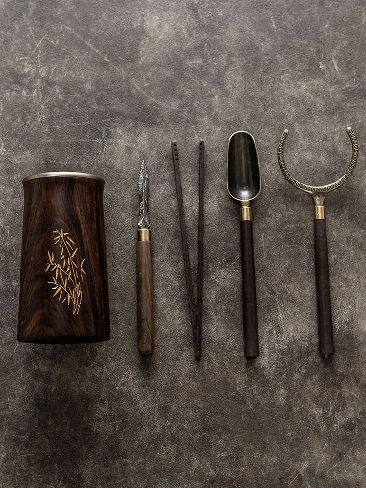 High-End Bla Ebony Bamboo Copper Tea Ceremony Accories Set Six Samurai Wooden Tea Fork Tea Needle Tea Spoon Tea Clip
High-End Bla Ebony Bamboo Copper Tea Ceremony Accories Set Six Samurai Wooden Tea Fork Tea Needle Tea Spoon Tea Clip