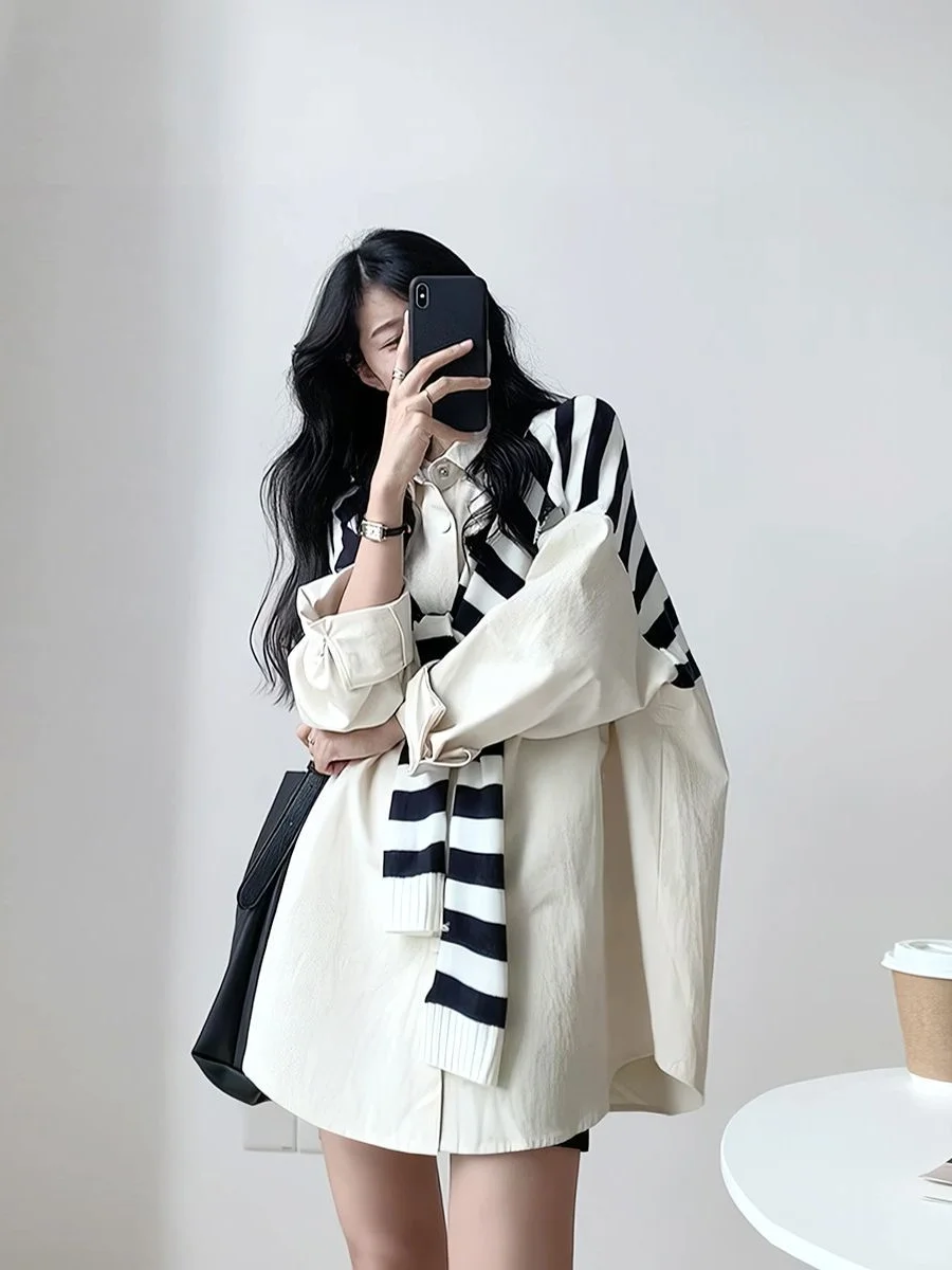 plus Size Women's Casual Loose Long Sve irt Fake Two-Piece oulder Design Spring Faion Comfortable Korean Sle Blouse
plus Size Women's Casual Loose Long Sve irt Fake Two-Piece oulder Design Spring Faion Comfortable Korean Sle Blouse