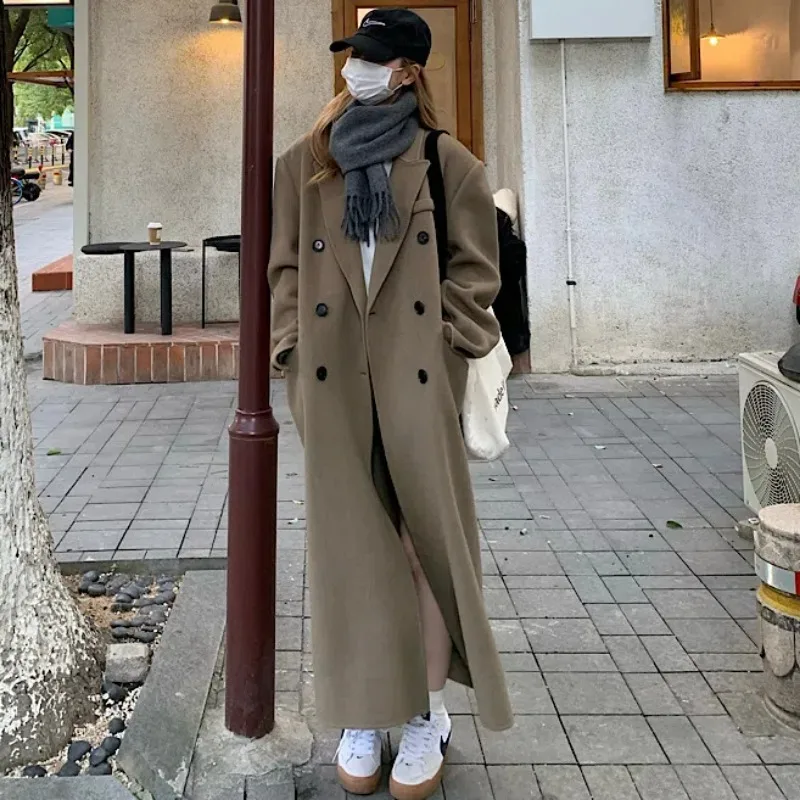 Women's Winter Super Long Wool Blazer Coat Jacket Double Breasted Oversized Overcoat Female Office Lady Outerwears
Women's Winter Super Long Wool Blazer Coat Jacket Double Breasted Oversized Overcoat Female Office Lady Outerwears