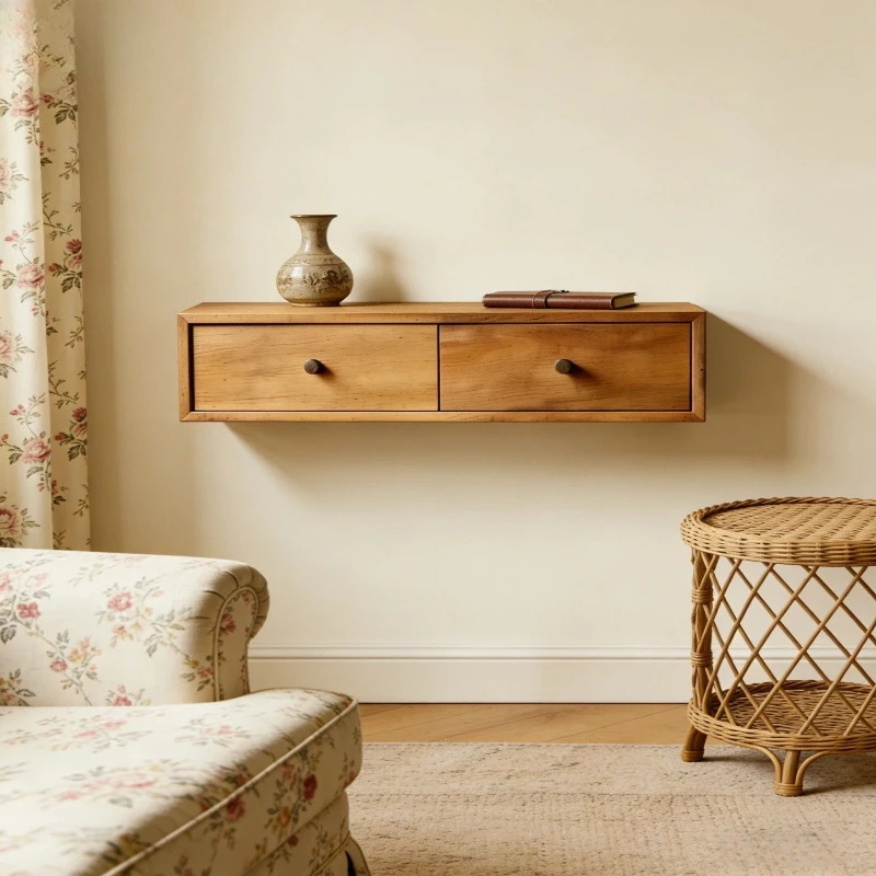 Solid wood wall-mounted storage cabinet, living room locker, retro drawer side cabinet
Solid wood wall-mounted storage cabinet, living room locker, retro drawer side cabinet