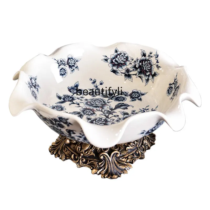 New Chinese Style Blue and White Porcelain Ceramic Fruit Plate American Retro Large Fruit Plate Storage Tea Table
New Chinese Style Blue and White Porcelain Ceramic Fruit Plate American Retro Large Fruit Plate Storage Tea Table
