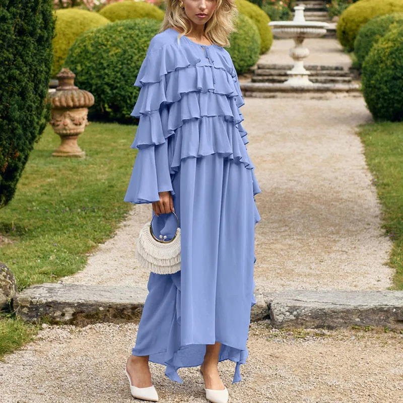 2025 layered design sense temperament elegant cake long skirt loose lace long sleeve chiffon dress women's club clothing Vestido
2025 layered design sense temperament elegant cake long skirt loose lace long sleeve chiffon dress women's club clothing Vestido