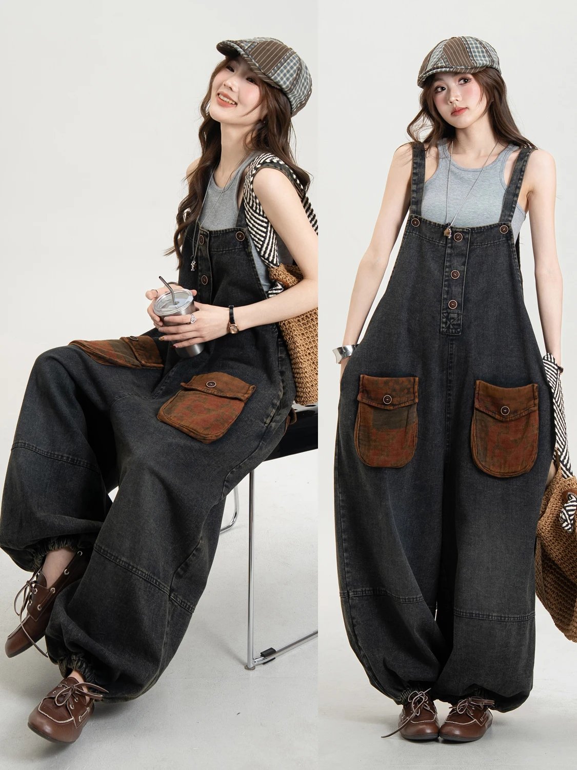 MS Original Retro Artistic Women's Jumpsuit Strap Wide Leg Lantern Backless Casual Summer Loose Fit High Waist Cotton Blend
MS Original Retro Artistic Women's Jumpsuit Strap Wide Leg Lantern Backless Casual Summer Loose Fit High Waist Cotton Blend