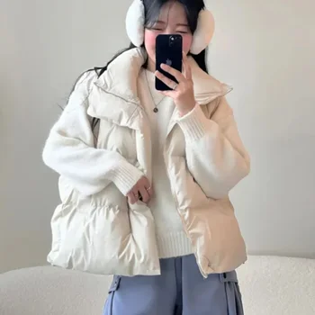 한국식 여성용 봄 가을 겨울용 넓은 사이즈 패션 코튼 조끼 외투 다양한 스타일의 매칭 가능 짧은 길이의 무소매 재킷