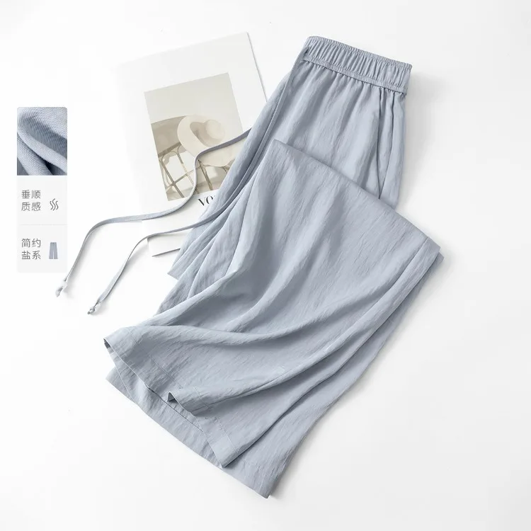 New High End Summer Thin Wide Leg Pants Women High Waist Solid Color Casual Loose Straight Long Trousers Comfortable Pants
New High End Summer Thin Wide Leg Pants Women High Waist Solid Color Casual Loose Straight Long Trousers Comfortable Pants