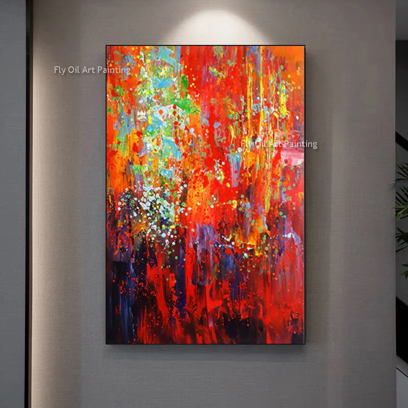 Abstract Red Canvas Artwork Handmade Simple Deisgn Pink Blue Points Thick Oil Painting Large Wall Art Decor For Living Room
Abstract Red Canvas Artwork Handmade Simple Deisgn Pink Blue Points Thick Oil Painting Large Wall Art Decor For Living Room