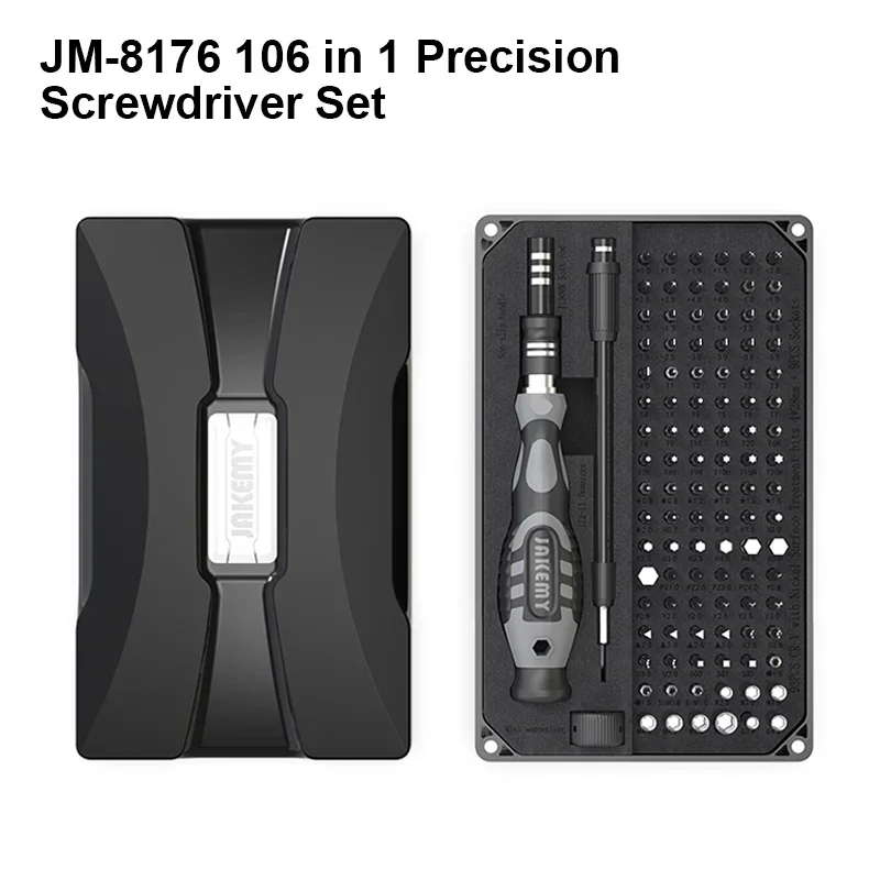 JM-8176 106 IN 1 Precision Screwdriver Set Phone Tablet Disassembly Screw Driver Kit Magnetic Torx Bit Set Screw Driver
JM-8176 106 IN 1 Precision Screwdriver Set Phone Tablet Disassembly Screw Driver Kit Magnetic Torx Bit Set Screw Driver