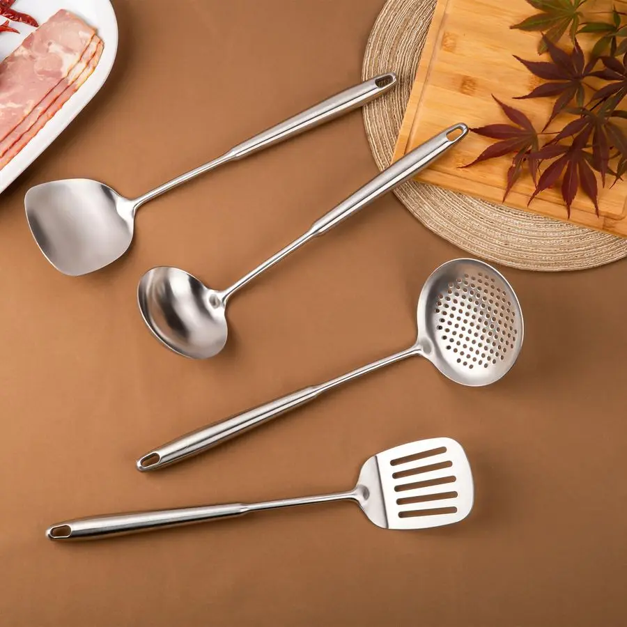 4Pieces 304 Stainless Steel Wok Spatula Set,Cooking Utensil Set,Soup Ladle Colander,Nonstick Kitchen Cooking Utensils Set with S
4Pieces 304 Stainless Steel Wok Spatula Set,Cooking Utensil Set,Soup Ladle Colander,Nonstick Kitchen Cooking Utensils Set with S
