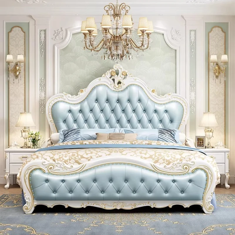 All solid wood leather 1.8 meters double oak carved princess bed French wedding bed luxury big European master bedroom
All solid wood leather 1.8 meters double oak carved princess bed French wedding bed luxury big European master bedroom