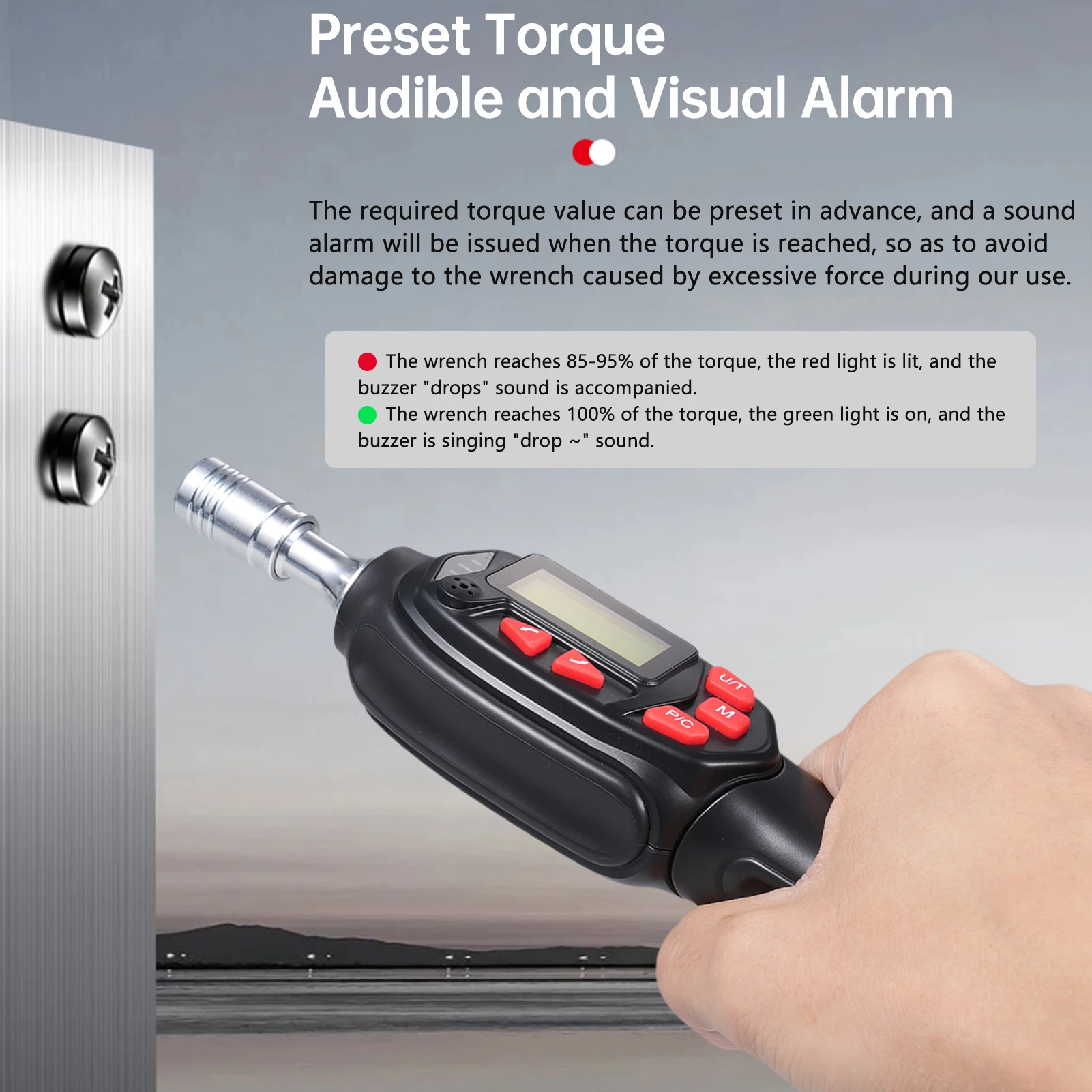 1/4" Digital Torque Screwdriver with Buzzer and LED Flash Notification 0.05-0.5N.m and ±2% High Accuracy Support Bidirectional
1/4" Digital Torque Screwdriver with Buzzer and LED Flash Notification 0.05-0.5N.m and ±2% High Accuracy Support Bidirectional