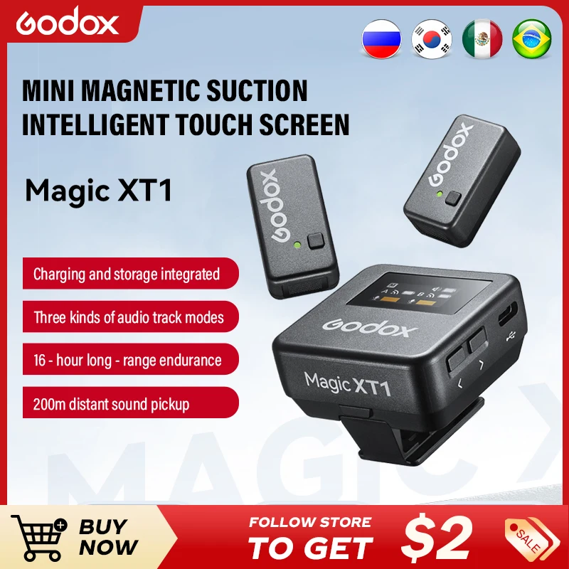 Новый беспроводной петличный микрофон GODOX Magic XT1 2,4 ГГц, приемник-передатчик с подзарядкой для камер, интервью, интервью
Новый беспроводной петличный микрофон GODOX Magic XT1 2,4 ГГц, приемник-передатчик с подзарядкой для камер, интервью, интервью