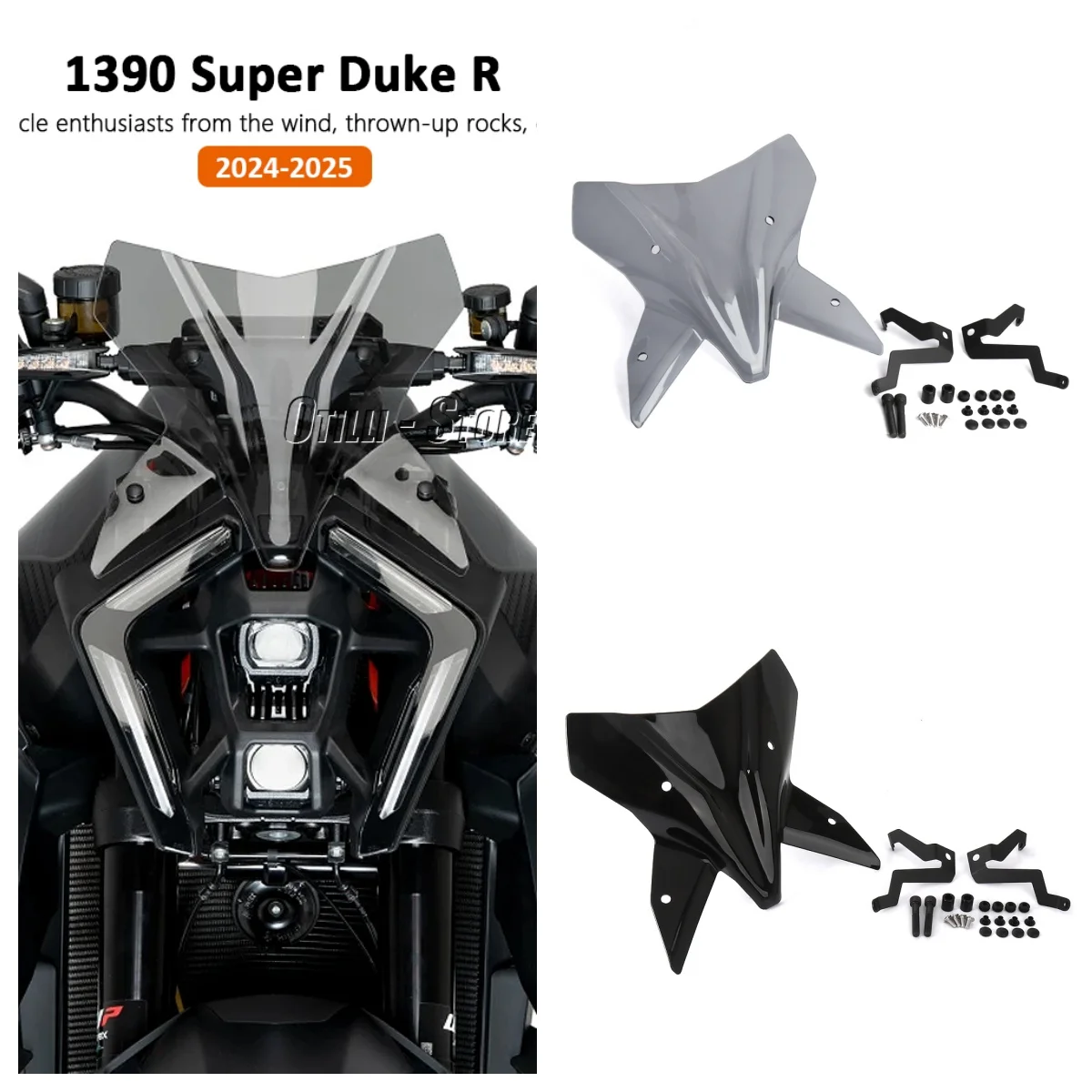 For KTM 1390 Super Duke R 2024 2025 Motorcycle Acrylic Visor Deflector 3 Color Windshield Windscreen Mounting Kit Front Fairing
For KTM 1390 Super Duke R 2024 2025 Motorcycle Acrylic Visor Deflector 3 Color Windshield Windscreen Mounting Kit Front Fairing