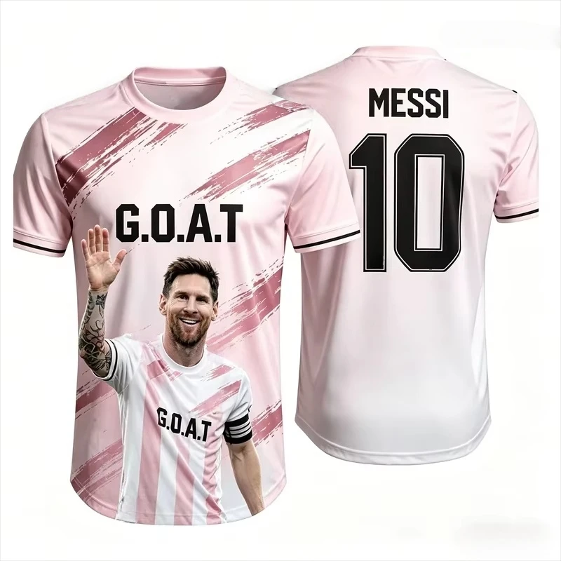 2026 Messi No.10 G.O.A.T Print Football T-shirt, 3D Graphic Sports Jersey, Unisex Adult Kids Casual Short Sleeve Soccer Fan Tops
2026 Messi No.10 G.O.A.T Print Football T-shirt, 3D Graphic Sports Jersey, Unisex Adult Kids Casual Short Sleeve Soccer Fan Tops