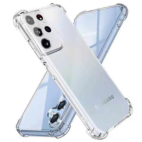 삼성 갤럭시 노트 10 20 S7 S8 S9 S10 S21 S22 S23 S24 플러스 울트라 라이트 FE 5G 전화 커버에 대한 충격 방지 투명 실리콘 소프트 케이스
