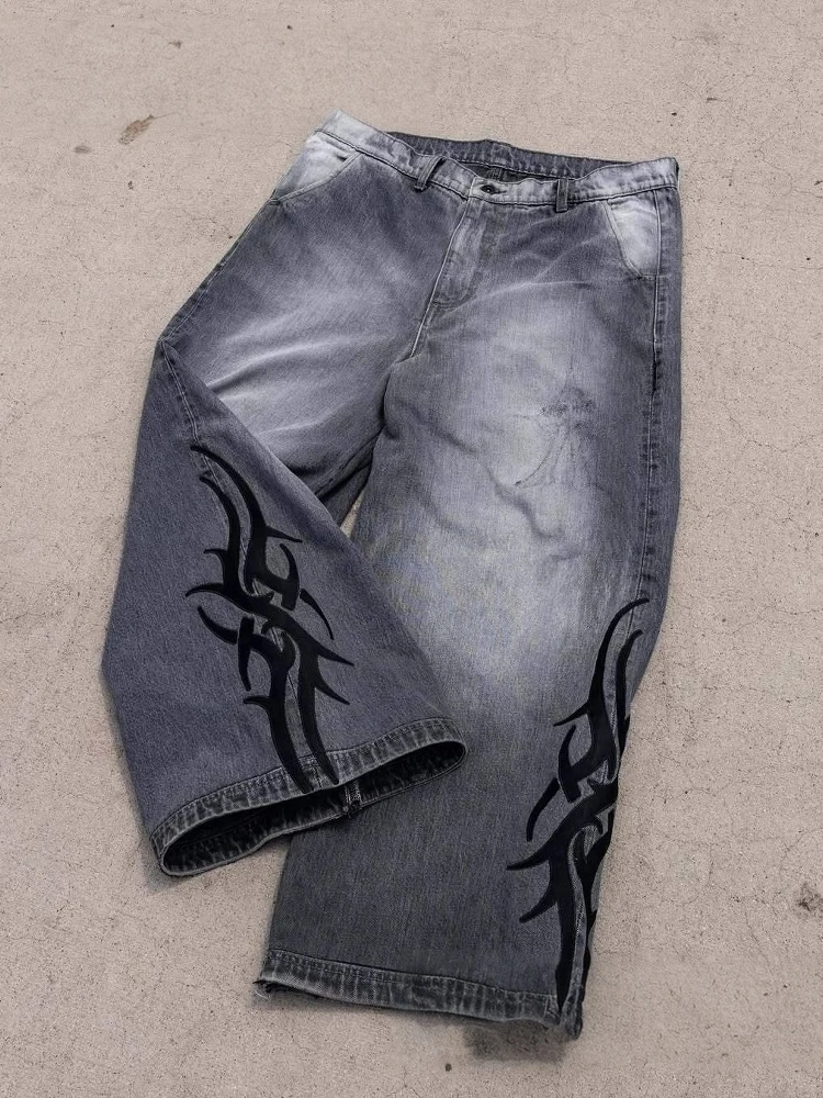 Street Sle High Street Y2K Retro Wide Leg Straight Jeans Printed Waed Pattern Casual Low Waist Zipper Fly ex Jeans
Street Sle High Street Y2K Retro Wide Leg Straight Jeans Printed Waed Pattern Casual Low Waist Zipper Fly ex Jeans
