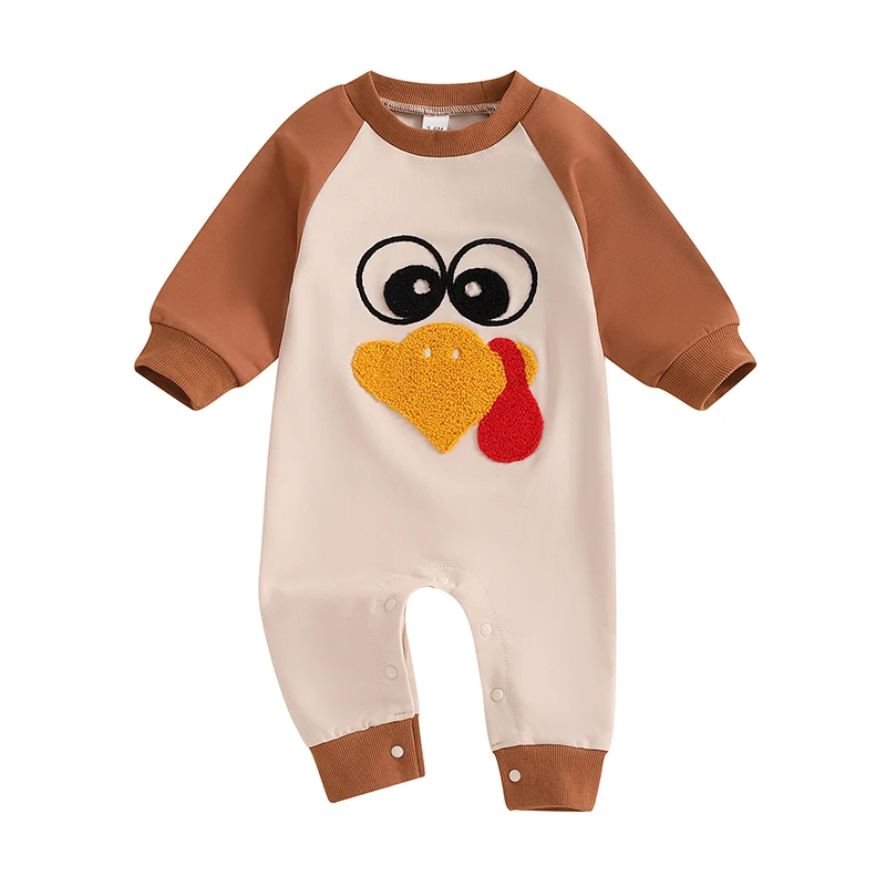 Baby Boy Girl Thanksgiving Romper Turkey Embroidery Long Sleeve Full Length Sweatshirt Jumpsuit for Fall Winter
Baby Boy Girl Thanksgiving Romper Turkey Embroidery Long Sleeve Full Length Sweatshirt Jumpsuit for Fall Winter
