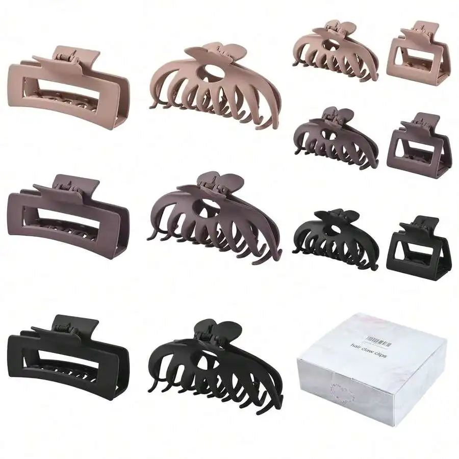 Hair Claw Clips For Women, Large Capacity Claw Hairpins In Black And Mauve, Stylish Hair Accessories
Hair Claw Clips For Women, Large Capacity Claw Hairpins In Black And Mauve, Stylish Hair Accessories