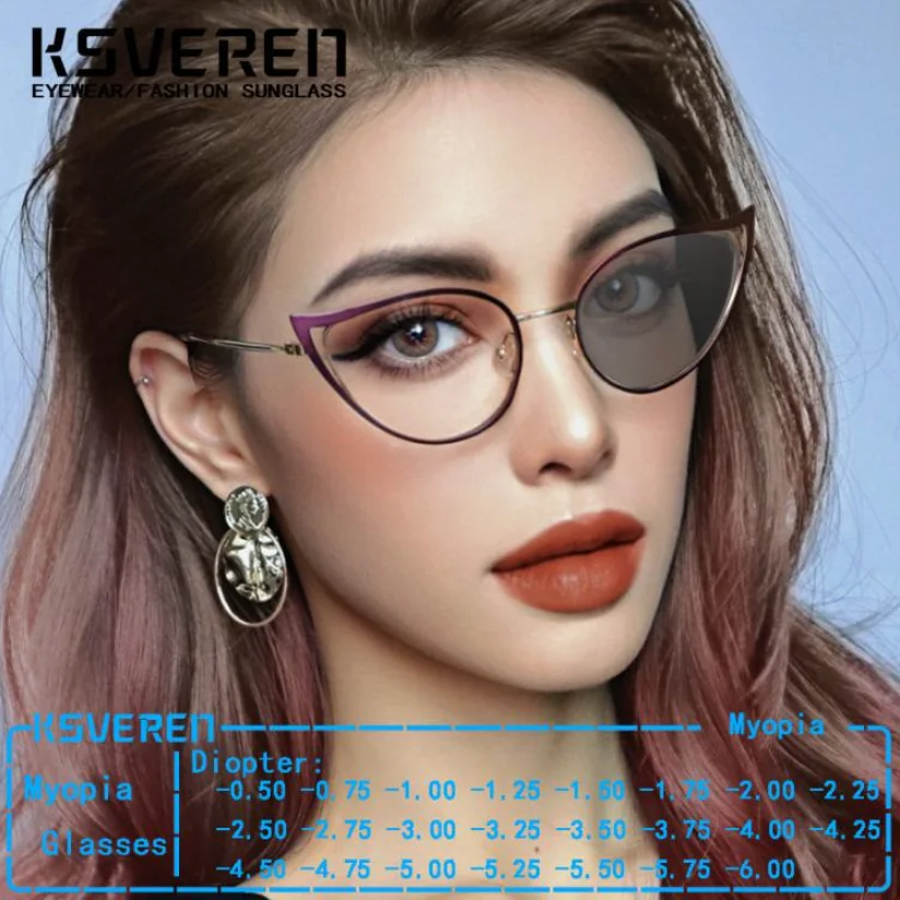Small Frames Cat Eye Photochromic Myopia Glasses Metal Prescription Glasses Clear Lens Glasses Frames Outdoor Sunglasses
Small Frames Cat Eye Photochromic Myopia Glasses Metal Prescription Glasses Clear Lens Glasses Frames Outdoor Sunglasses