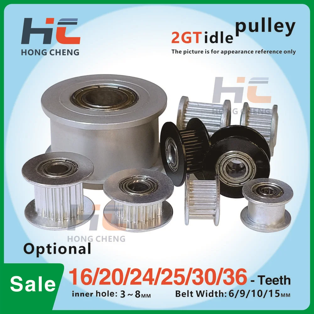 2GT Idler Pulley with Bearings for DIY Printer Or Automatic Transmission 16T/20T/24T/25T/30T/36T G2M Idler Wheel, width 6/9/10mm
2GT Idler Pulley with Bearings for DIY Printer Or Automatic Transmission 16T/20T/24T/25T/30T/36T G2M Idler Wheel, width 6/9/10mm
