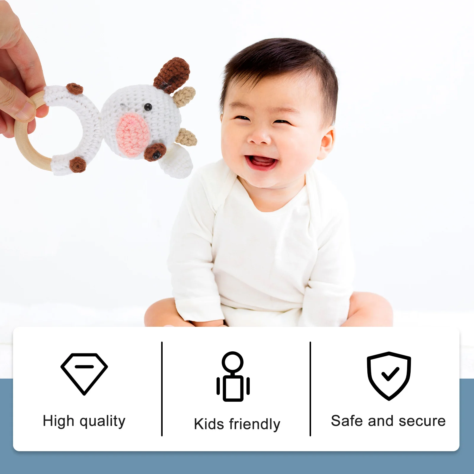 Woven Shaker Wooden Teething Ring Infant Sensory Development Rattle Cute Design Safe for Newborns and Toddlers
Woven Shaker Wooden Teething Ring Infant Sensory Development Rattle Cute Design Safe for Newborns and Toddlers