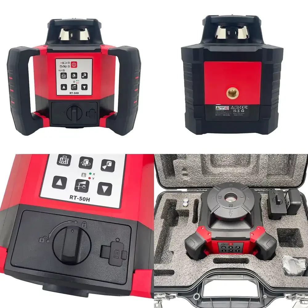 RT-50H Dual Slope Self-Leveling Rotating Level Adjustable Speed Red Beam
RT-50H Dual Slope Self-Leveling Rotating Level Adjustable Speed Red Beam