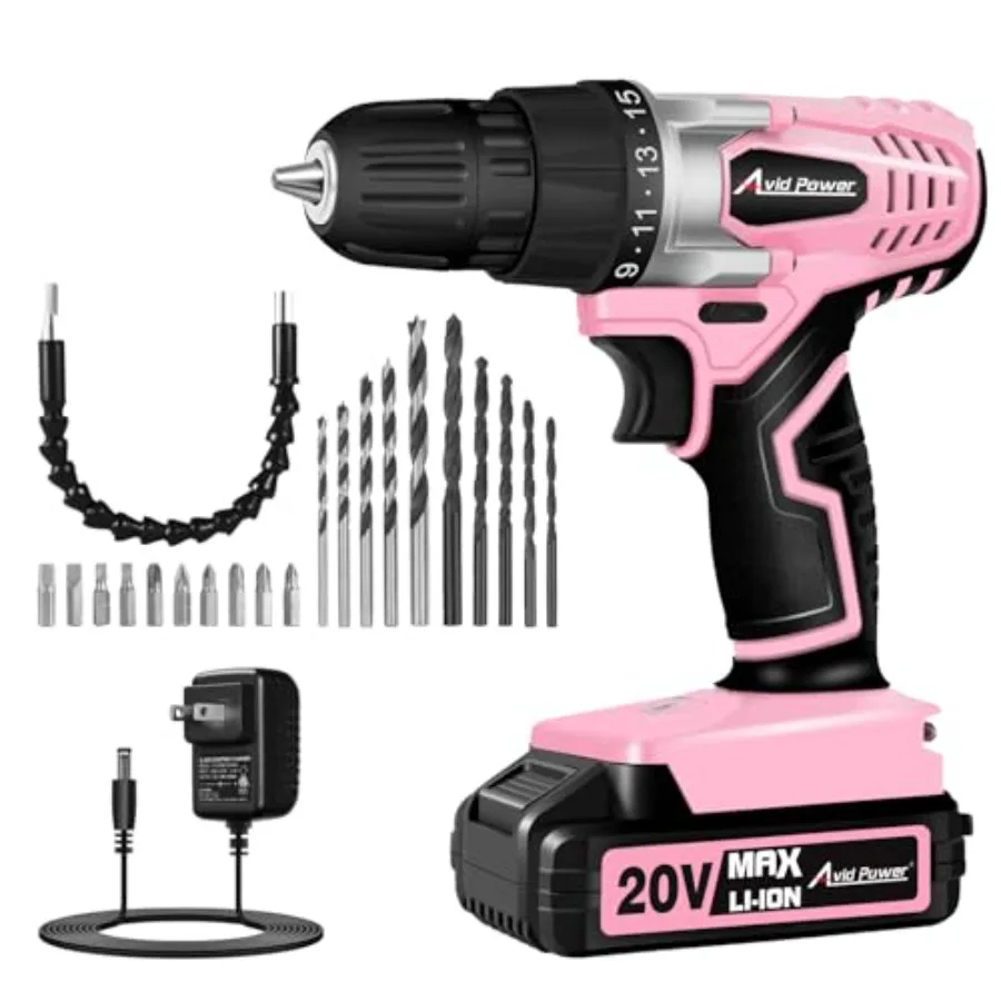 20V Cordless Drill Set for Home DIY and Beginner Projects - Lightweight Power Drill with Battery Charger and 22 Bits, Variable
20V Cordless Drill Set for Home DIY and Beginner Projects - Lightweight Power Drill with Battery Charger and 22 Bits, Variable