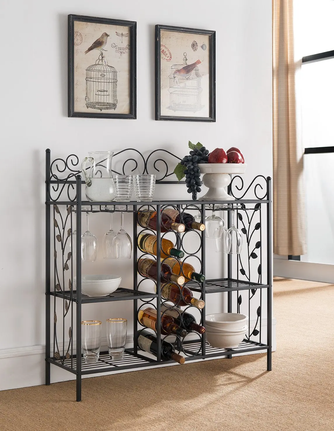 Metal Console Table Wine Rack, Liquor Bar Cabinet with Glass Holder, Sofa Table with Storage Shelves for Bar,, Customized
Metal Console Table Wine Rack, Liquor Bar Cabinet with Glass Holder, Sofa Table with Storage Shelves for Bar,, Customized