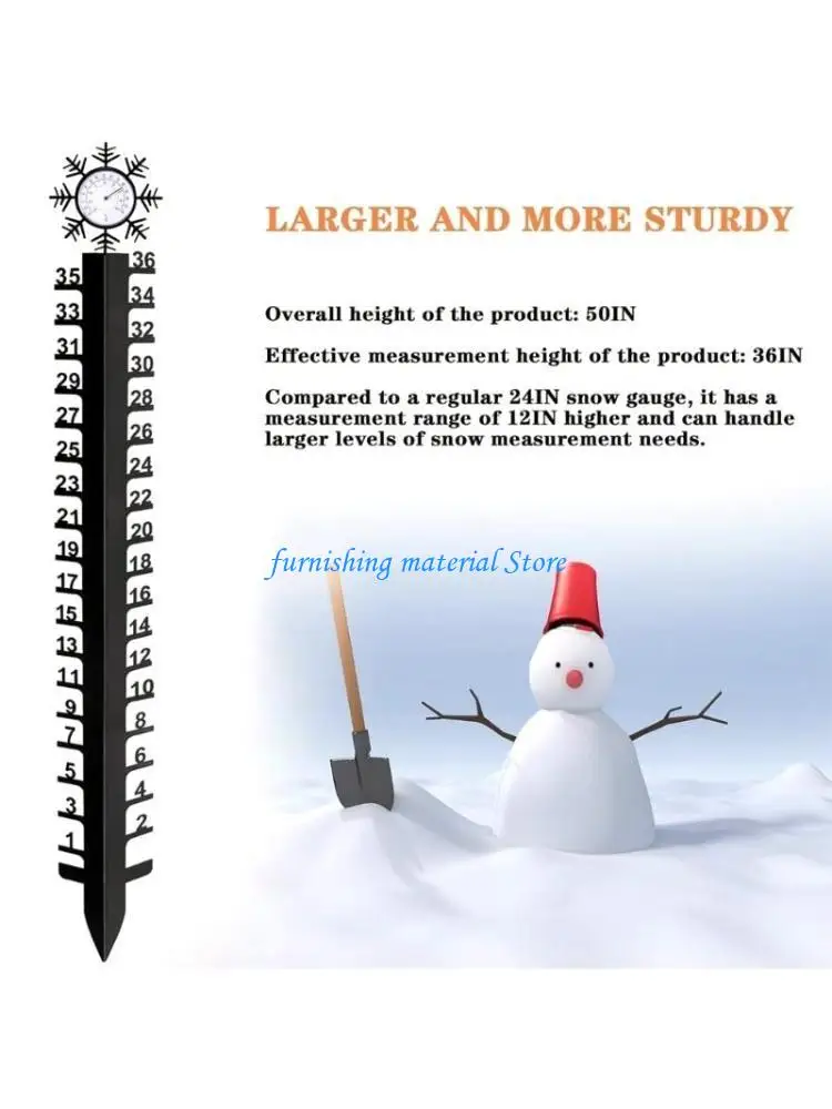 Y5GD 36Inch Snow Measuring Snow Gauge with Temperature Meter for Yard Outdoor Garden Stakes Snowflake Metal Ruler
Y5GD 36Inch Snow Measuring Snow Gauge with Temperature Meter for Yard Outdoor Garden Stakes Snowflake Metal Ruler