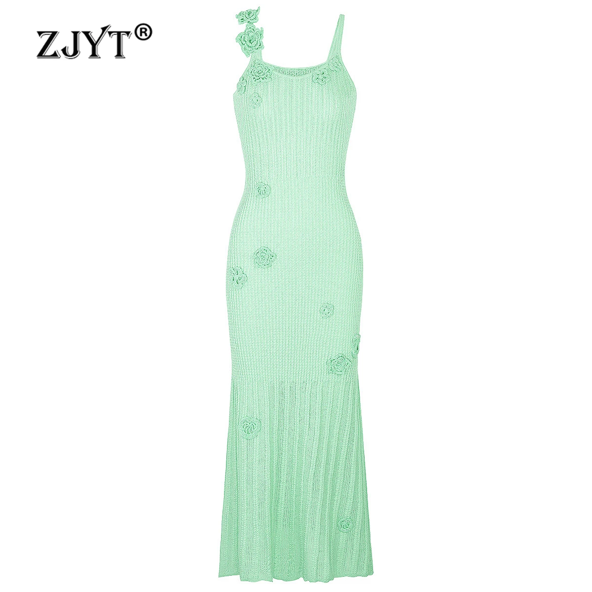 ZJYT Elegant Summer Long Knit Dress Sweaters Women 2026 New 3D Floral Spaghetti Strap Holiday Dresses Sexy Vestidos Female Robes
ZJYT Elegant Summer Long Knit Dress Sweaters Women 2026 New 3D Floral Spaghetti Strap Holiday Dresses Sexy Vestidos Female Robes
