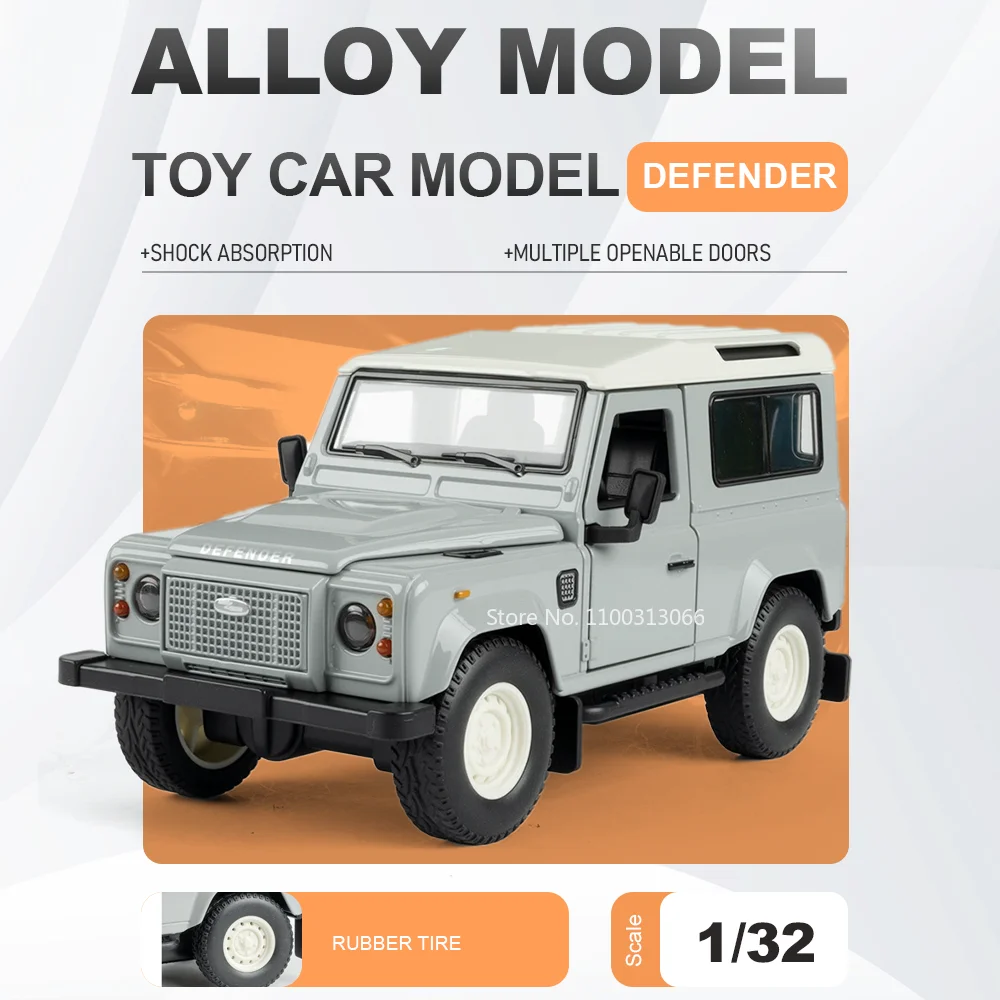 1:32 Defender Off-road Vehicle Diecast Alloy Miniature Toy Car Model Doors Opened Rubber Tire Shock Absorption Vehices Boy Gifts
1:32 Defender Off-road Vehicle Diecast Alloy Miniature Toy Car Model Doors Opened Rubber Tire Shock Absorption Vehices Boy Gifts