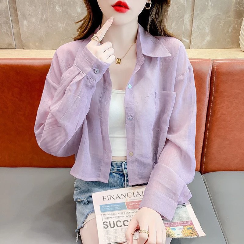 Легкая женская рубашка с короткими рукавами для защиты от солнца, тонкая летняя новая модель, универсальная верхняя одежда с длинными рукавами, кардиган
Легкая женская рубашка с короткими рукавами для защиты от солнца, тонкая летняя новая модель, универсальная верхняя одежда с длинными рукавами, кардиган