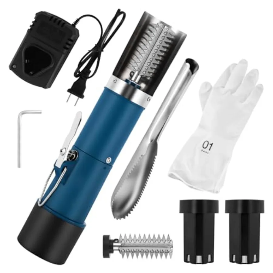 Cordless electric fish scaler for kitchen use, stainless steel body with black finish, powerful descaling performance and ergon
Cordless electric fish scaler for kitchen use, stainless steel body with black finish, powerful descaling performance and ergon