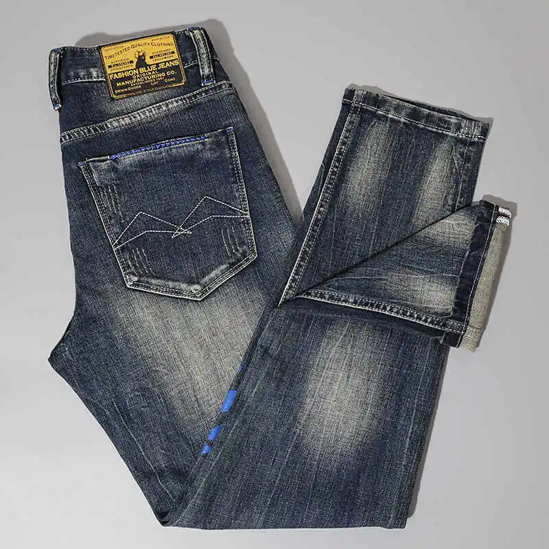 European Trendy Light Luxury Vintage Distressed Printed Jeans for Men Spring/autumn Style Slim-fit Straight-leg Stretch Pants
European Trendy Light Luxury Vintage Distressed Printed Jeans for Men Spring/autumn Style Slim-fit Straight-leg Stretch Pants