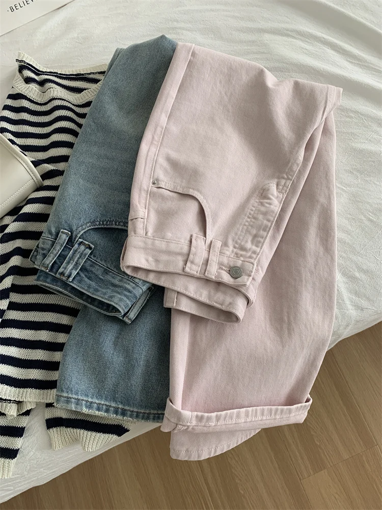 CALYMIX 2025 25 Spring/summer Korean High Waist Straight Leg Denim Pant Floor Women's Washed Light Blue Narrow Leg Casual
CALYMIX 2025 25 Spring/summer Korean High Waist Straight Leg Denim Pant Floor Women's Washed Light Blue Narrow Leg Casual