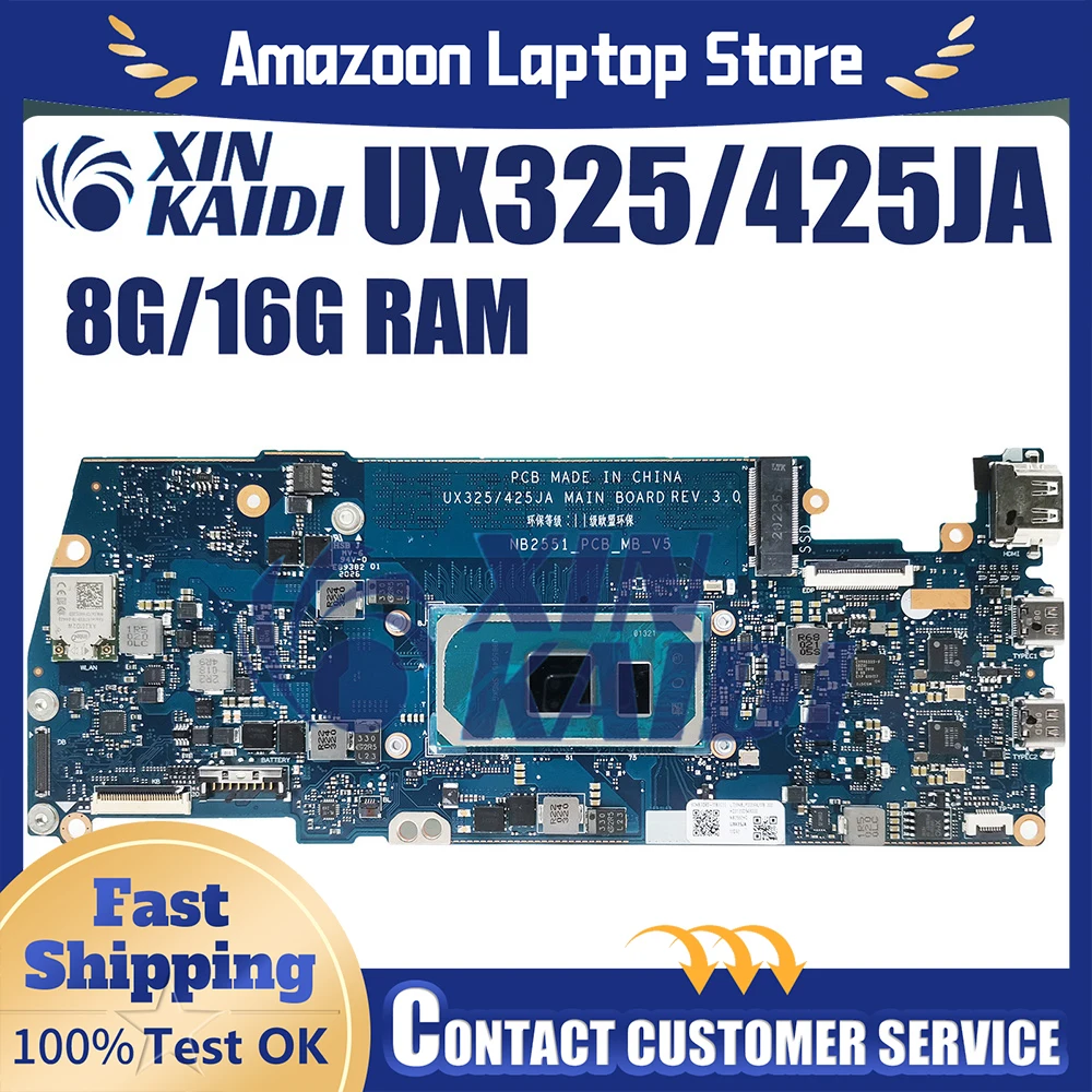 For ASUS UX425JA RX425JA U3700JA BX325JA RX325JA BX425JA Laptop Motherboard UX325JA i5 i7 ZenBook U4700JA 100% Tested OK
For ASUS UX425JA RX425JA U3700JA BX325JA RX325JA BX425JA Laptop Motherboard UX325JA i5 i7 ZenBook U4700JA 100% Tested OK