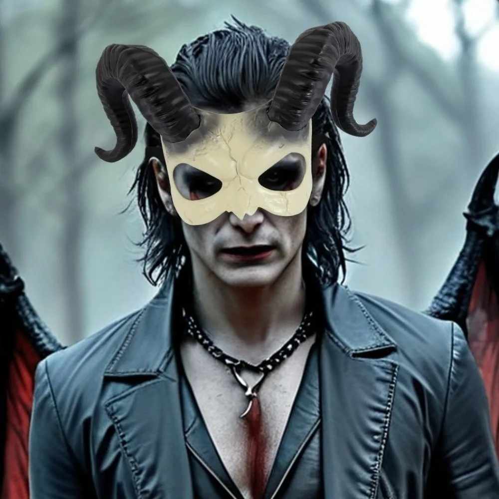 Creative Animal Halloween Mask Half Face Plastic Sheep Horn Mask Cosplay Supplies Party Props Demon Mask Men
Creative Animal Halloween Mask Half Face Plastic Sheep Horn Mask Cosplay Supplies Party Props Demon Mask Men