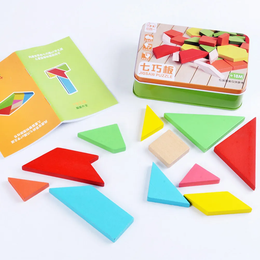 Wooden Jigsaw Tangram Puzzle Creative Educational Large Size Iron Boxed Fun Early Learning Kids Playing Gift Tangram Toy
Wooden Jigsaw Tangram Puzzle Creative Educational Large Size Iron Boxed Fun Early Learning Kids Playing Gift Tangram Toy